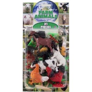 MantraRaj Infotech LTD. Natural World Plastic Farm Animals 21 Piece Figure Playset Age 3+