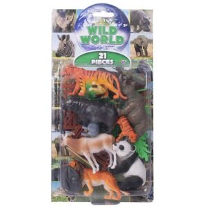 MantraRaj Infotech LTD. Natural World Wild Animals Plastic Figures Model Zoo Toys 21 Piece