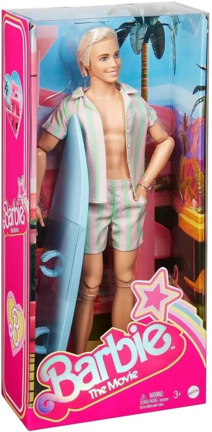 XS-Stock.com Ltd Barbie The Movie Fashion Doll & Accessories Film Action Figure 30cm - Ken Surfing
