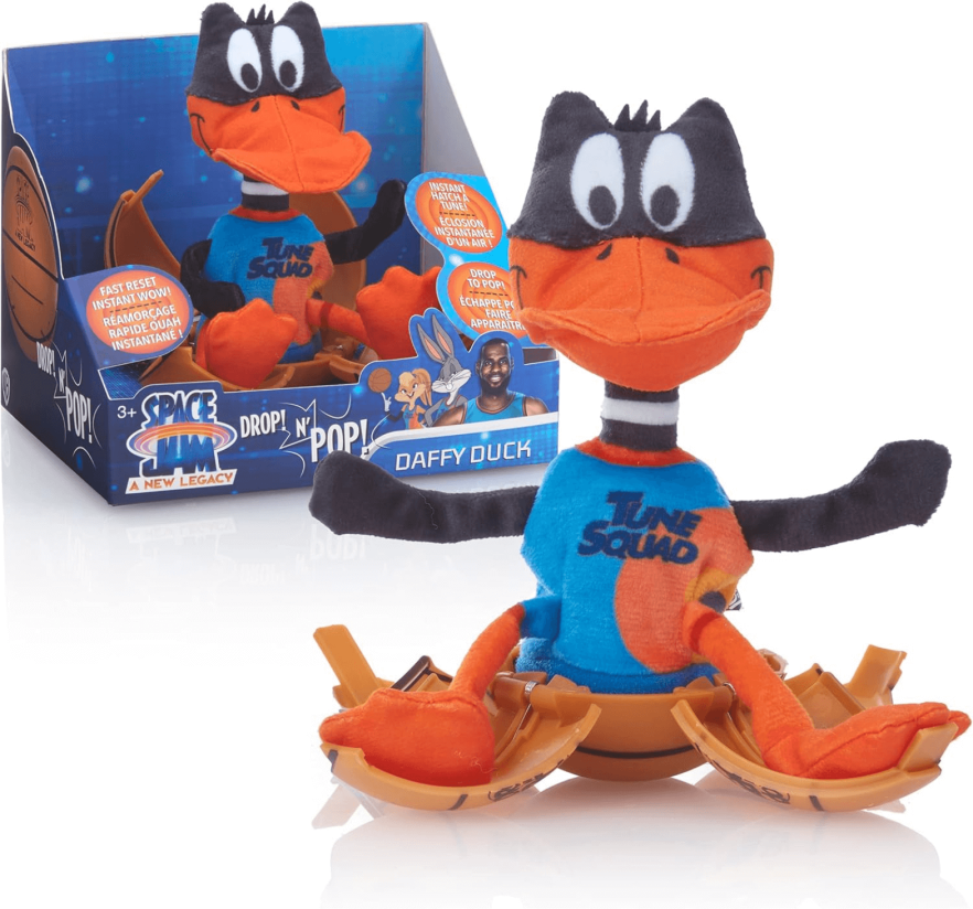 XS-Stock.com Ltd Space Jam A New Legacy Drop N' Pop Basketball Plush Toy Age 3+ - Daffy Duck