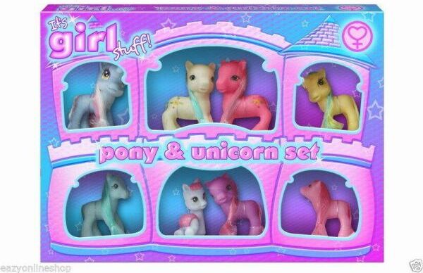 MantraRaj Infotech LTD. 8 X Small Pony & Unicorn Character Toy Set Soft Plush Little Pony Push Toy