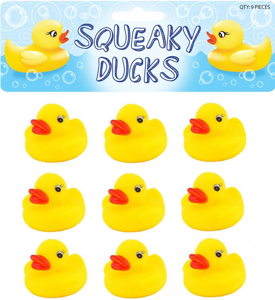 Party Perfecto 9 Rubber Ducks 5cm β Fun Bath Toys Set