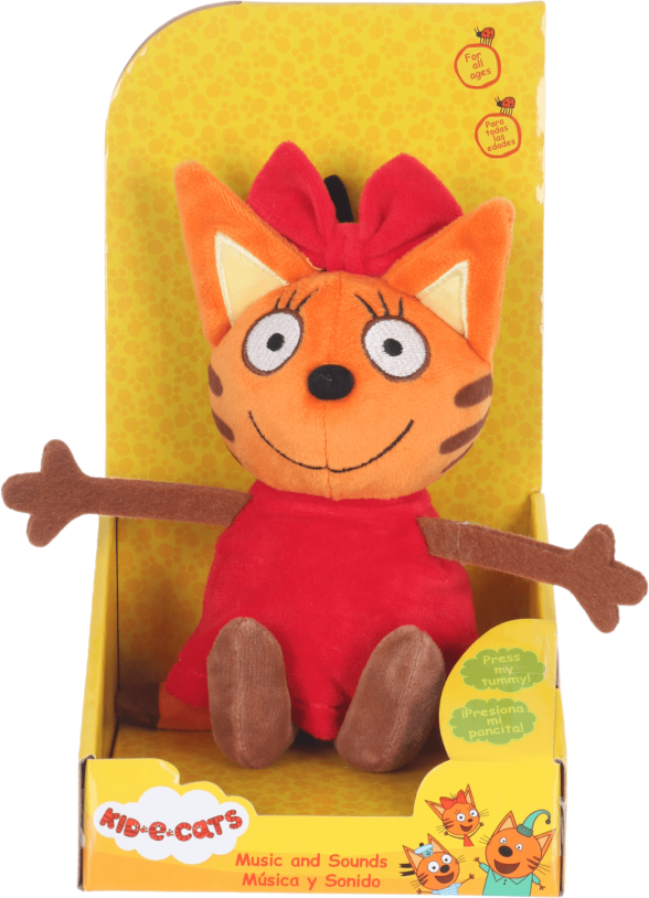 XS-Stock.com Ltd Kid-E-Cats Musical Sounds Plush Soft Toy Figure 20cm Age 3+ - Candy