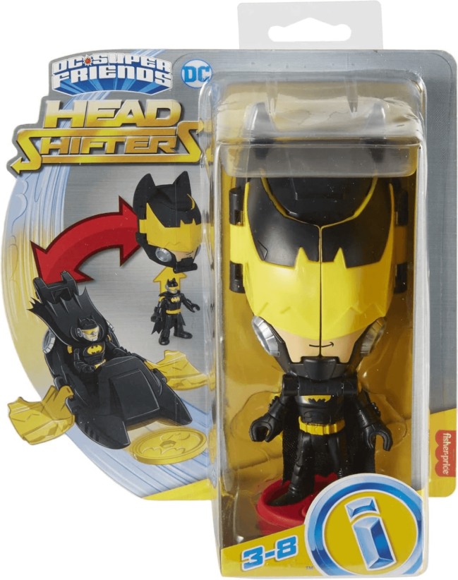 XS-Stock.com Ltd Fisher Price DC Super Friends Head Shifters Toy Figure Vehicle Set - Batman & Batwing