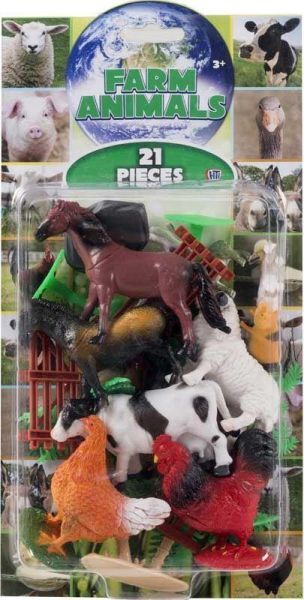 MantraRaj Infotech LTD. Natural World Plastic Farm Animals 21 Piece Figure Playset Age 3+