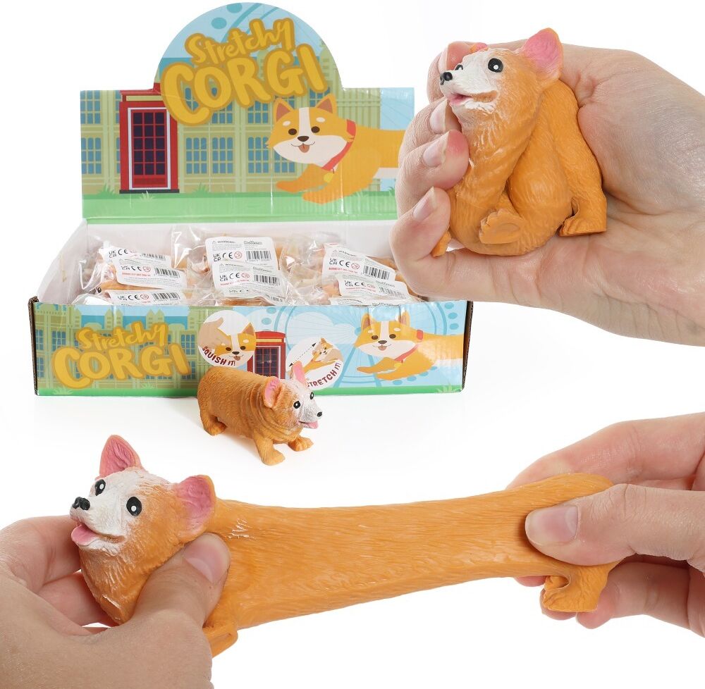 Love Trends Stretchy Corgi Stress Relief Toy Stocking Filler for Kids - Pack of 48