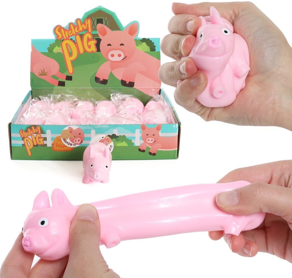 Love Trends Pack of 3 Stretchy Squishy Pig Toy - Pack of 12