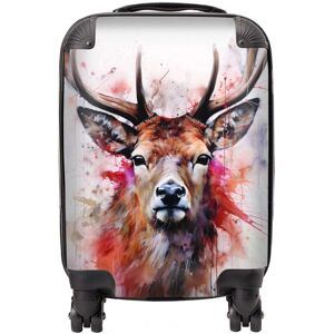 WRT Ltd Watercolour Splashart Stag Face Suitcase - Mini Cabin WRT Ltd Watercolour Splashart Stag Face Suitcase - Mini Cabin