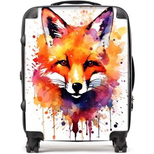 WRT Ltd Watercolour Splashart Fox Face Suitcase - Large WRT Ltd Watercolour Splashart Fox Face Suitcase - Large