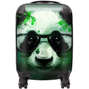 WRT Ltd Panda With Glasses, Green Splashart Suitcase - Small WRT Ltd Panda With Glasses, Green Splashart Suitcase - Small