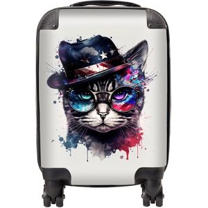 WRT Ltd American Shorthair Cat Face Glasses Splashart Suitcase - Mini Cabin WRT Ltd American Shorthair Cat Face Glasses Splashart Suitcase - Mini Cabin