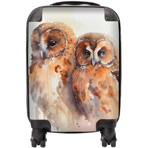 WRT Ltd Loving Tawny Owls Watercolour Suitcase - Mini Cabin WRT Ltd Loving Tawny Owls Watercolour Suitcase - Mini Cabin