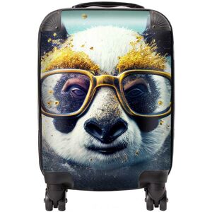 WRT Ltd Panda With Golden Glasses Splashart Suitcase - Small WRT Ltd Panda With Golden Glasses Splashart Suitcase - Small