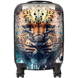 WRT Ltd Leapoard Face Splashart On Light Background Suitcase - Mini Cabin WRT Ltd Leapoard Face Splashart On Light Background Suitcase - Mini Cabin