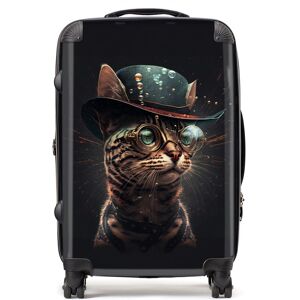 WRT Ltd Bengal Cat Face Glasses And Hat Splashart Suitcase - Medium WRT Ltd Bengal Cat Face Glasses And Hat Splashart Suitcase - Medium