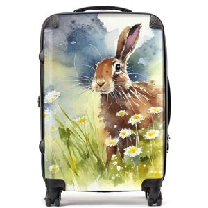 WRT Ltd Hare And Daisies Watercolour Suitcase - Medium WRT Ltd Hare And Daisies Watercolour Suitcase - Medium