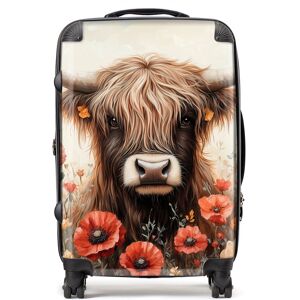 WRT Ltd Highland Cow And Summer Flowers Suitcase - Medium WRT Ltd Highland Cow And Summer Flowers Suitcase - Medium