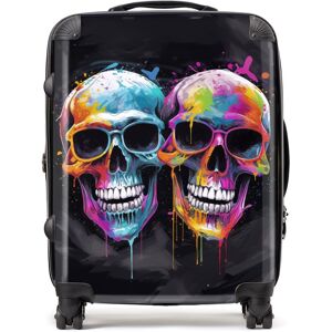 WRT Ltd Splashart Happy Skeletons In Glasses Suitcase - Large WRT Ltd Splashart Happy Skeletons In Glasses Suitcase - Large