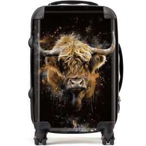 WRT Ltd Bronze Splashart Highland Cow Suitcase - Cabin WRT Ltd Bronze Splashart Highland Cow Suitcase - Cabin