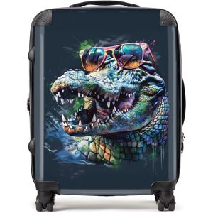 WRT Ltd Crocodile In Glasses Splashart Suitcase - Large WRT Ltd Crocodile In Glasses Splashart Suitcase - Large