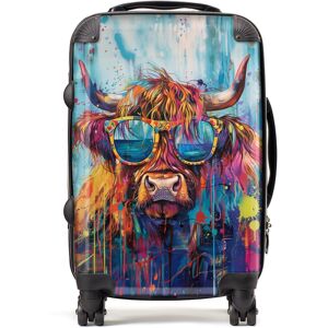 WRT Ltd Splashart Highland Cow With Glasses Suitcase - Cabin WRT Ltd Splashart Highland Cow With Glasses Suitcase - Cabin