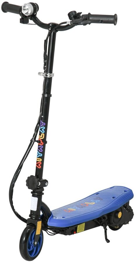 MHSTAR UK LTD HOMCOM Folding Electric Scooter 120W E-Scooter with Three Mode LED Headlight, Warning Bell, Adjustable Height, 12km/h Maximum Speed, for Ages 7-14 Yea