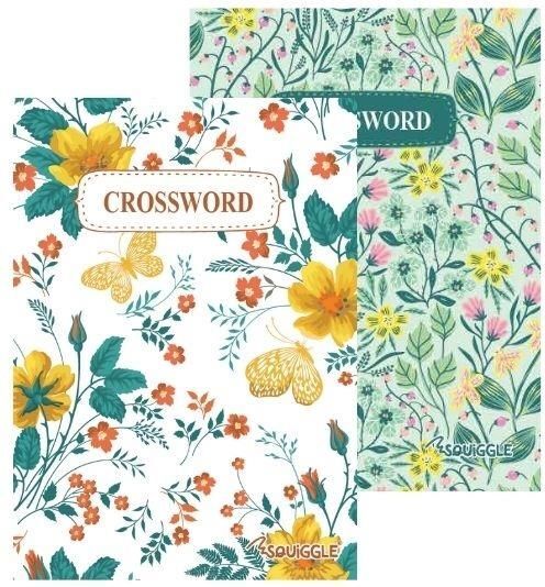 MantraRaj Infotech LTD. A5 Floral Cover Crossword Puzzle Book Books 220 Puzzles Pages Super Trivia