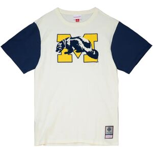 Mitchell & Ness T-shirt Michigan Wolverines NCAA Color Blocked Beige M Male Mitchell & Ness T-shirt Michigan Wolverines NCAA Color Blocked Beige M Male