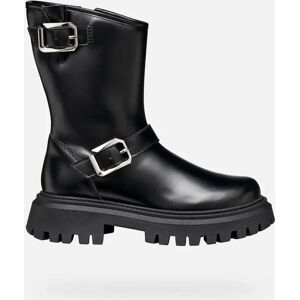 Girls' buckle biker boots Geox Maquinnens Noir 32 Female Girls' buckle biker boots Geox Maquinnens Noir 32 Female