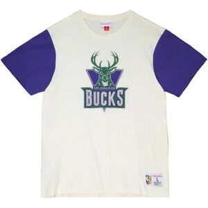 Mitchell & Ness T-shirt Milwaukee Bucks NBA Color Blocked Beige M Male Mitchell & Ness T-shirt Milwaukee Bucks NBA Color Blocked Beige M Male
