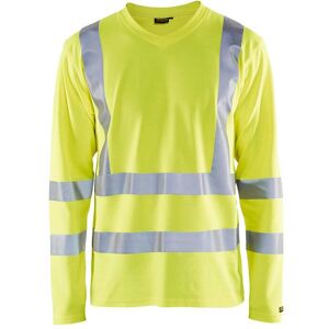 Long-sleeved high-visibility v-neck anti-uv T-shirt Blaklader Jaune XL Male Long-sleeved high-visibility v-neck anti-uv T-shirt Blaklader Jaune XL Male
