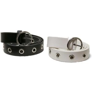 Synthetic leather eyelet belts Urban Classics (x2) Noir L/XL Unisex Synthetic leather eyelet belts Urban Classics (x2) Noir L/XL Unisex