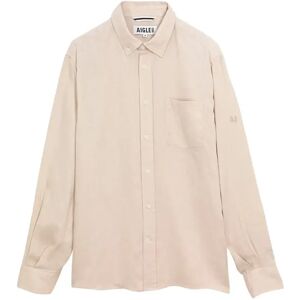 Long-sleeved linen shirt Aigle Beige M Male Long-sleeved linen shirt Aigle Beige M Male
