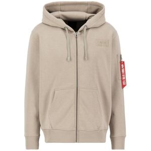 Zip-up hoodie Alpha Industries Back Print Beige 2XL Male Zip-up hoodie Alpha Industries Back Print Beige 2XL Male