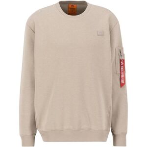 Sweatshirt Alpha Industries X-Fit Label Beige M Male Sweatshirt Alpha Industries X-Fit Label Beige M Male
