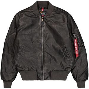 Leather jacket Alpha Industries MA-1 FL Vintage Noir 2XL Male Leather jacket Alpha Industries MA-1 FL Vintage Noir 2XL Male