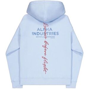 Printed hooded sweatshirt on the back Alpha Industries Signature Bleu M Male Printed hooded sweatshirt on the back Alpha Industries Signature Bleu M Male