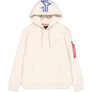 Hooded sweatshirt with print on the back Alpha Industries Blanc L Male Hooded sweatshirt with print on the back Alpha Industries Blanc L Male