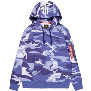 Camouflage printed hooded sweatshirt on the back Alpha Industries Violet M Male Camouflage printed hooded sweatshirt on the back Alpha Industries Violet M Male