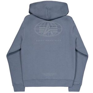 Hooded sweatshirt with print on the back Alpha Industries World Logo Bleu XS Male Hooded sweatshirt with print on the back Alpha Industries World Logo Bleu XS Male