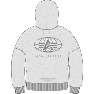 Hooded sweatshirt with print on the back Alpha Industries World Logo Gris 2XL Male Hooded sweatshirt with print on the back Alpha Industries World Logo Gris 2XL Male