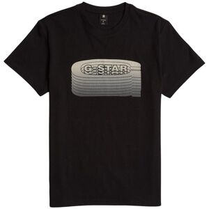 T-shirt G-Star Stacked old skool logo Noir XL Male T-shirt G-Star Stacked old skool logo Noir XL Male