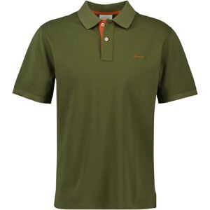 Polo en coton piqué contrastant Gant Vert S Male Polo en coton piqué contrastant Gant Vert S Male