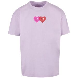 Oversized T-shirt Merchcode Hugs & Love Two Hearts Blanc L Male Oversized T-shirt Merchcode Hugs & Love Two Hearts Blanc L Male