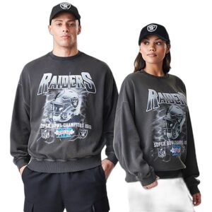 new era Las Vegas Raiders Sweatshirt NFL Washed Gris S Male new era Las Vegas Raiders Sweatshirt NFL Washed Gris S Male