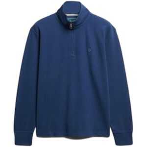 Ribbed zip neck jumper Superdry Bleu 2XL Male Ribbed zip neck jumper Superdry Bleu 2XL Male