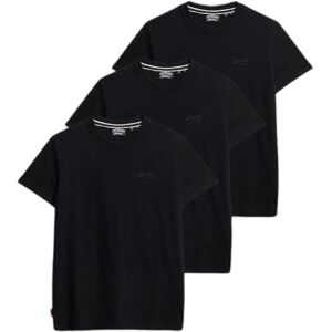 Embroidered T-shirt Superdry Essential Logo (x3) Noir S Male Embroidered T-shirt Superdry Essential Logo (x3) Noir S Male