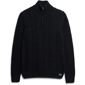 Half-zip knit sweater Superdry Jacob Cable Bleu S Male Half-zip knit sweater Superdry Jacob Cable Bleu S Male