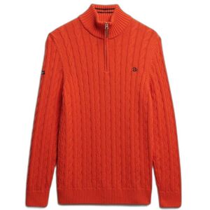 Half-zip twisted knit jumper Superdry Organic Orange M Male Half-zip twisted knit jumper Superdry Organic Orange M Male