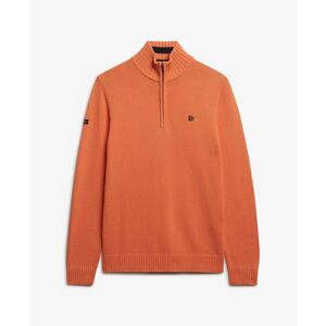 Cotton sweater with a trucker collar Superdry Orange M Male Cotton sweater with a trucker collar Superdry Orange M Male